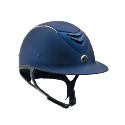 One K Avance Wide Brim Chrome Stripe Helmet - Navy Matte