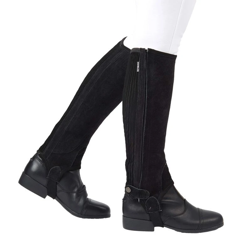 Dublin Kids' Suede Half Chaps II - Black 1 Dublin Kids' Suede Half Chaps II - Black