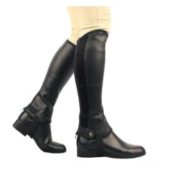 Saxon Kids' Equileather Half Chaps - Black