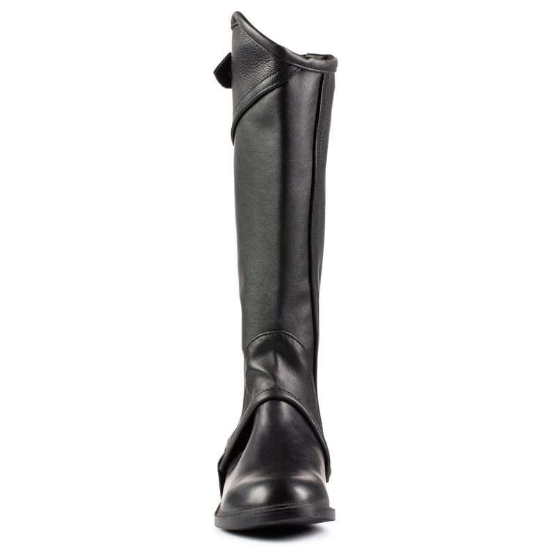 Horze Kids' Soft Leather Half Chaps - Black 4 Horze Kids' Soft Leather Half Chaps - Black - Image 4