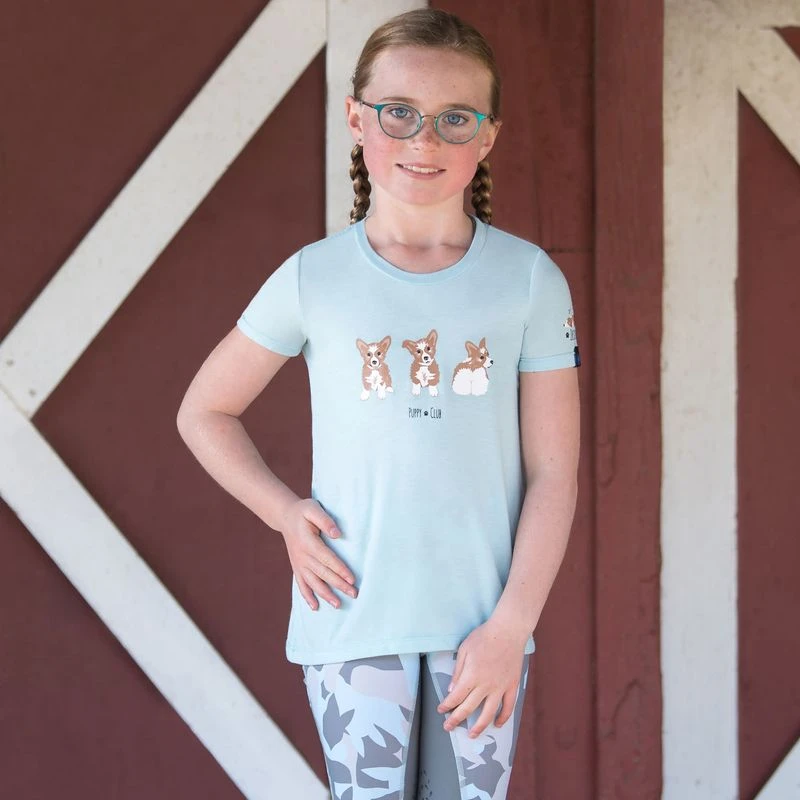 Irideon Kids' Puppy Club Swing Tee - Energy Blue 1 Irideon Kids' Puppy Club Swing Tee - Energy Blue