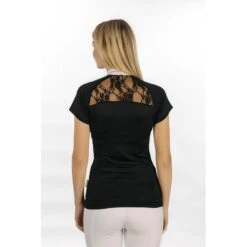 Horseware Women's Sara Jersey Short Sleeve Competition Shirt - Black -Horse Rider Wear 398278 800 800