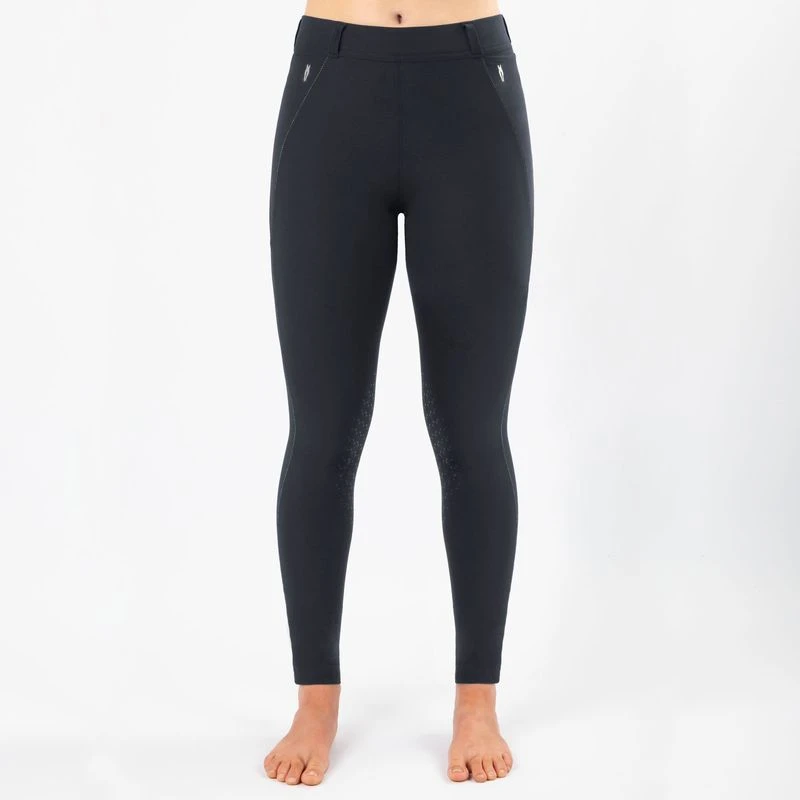 Irideon Kids' Issential Capriole Knee Patch Tights - Charcoal 1 Irideon Kids' Issential Capriole Knee Patch Tights - Charcoal