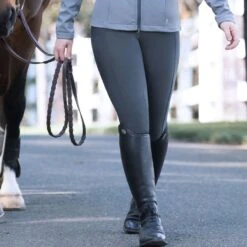 Irideon Kids' Power Stretch Knee Patch Tights - Graphite