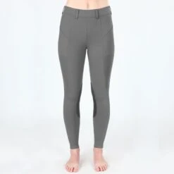 Irideon Women's Bending Line Knee Patch Tights - Dove Grey -Horse Rider Wear 404828 800 800
