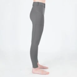 Irideon Women's Bending Line Knee Patch Tights - Dove Grey -Horse Rider Wear 404829 800 800