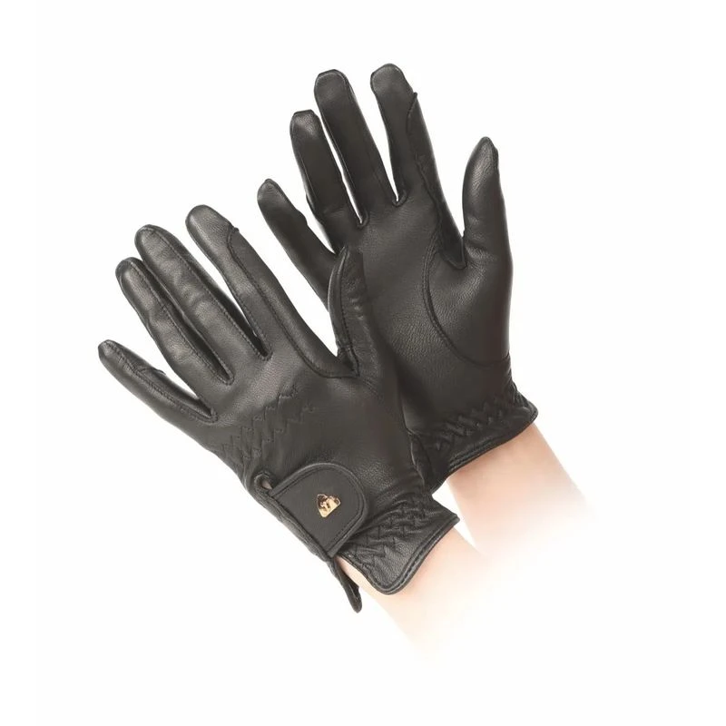 Shires Aubrion Leather Riding Gloves - Black 1 Shires Aubrion Leather Riding Gloves - Black