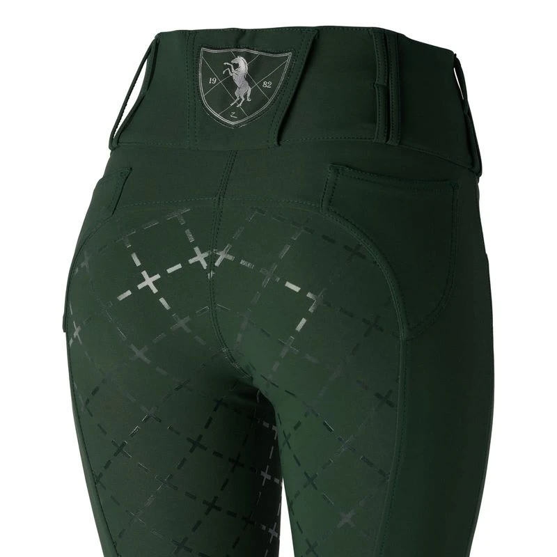 Horze Women's Desiree High Waist Full Seat Breeches - Mountain View Green 2 Horze Women's Desiree High Waist Full Seat Breeches - Mountain View Green - Image 2