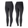 Horze Women's Naomi Seamless Silicone Full Seat Tights - Dark Grey/ Black