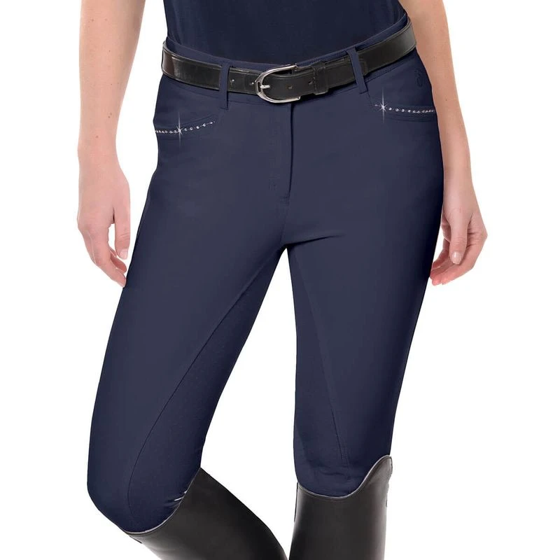Ovation Women's Elegance Sparkle Full Seat Breeches - Navy 1 Ovation Women's Elegance Sparkle Full Seat Breeches - Navy