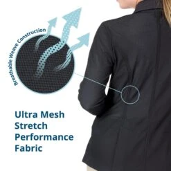 Ovation Women's Signature AirFlex 3-Button Show Coat - Black 7 Ovation Women's Signature AirFlex 3-Button Show Coat - Black -Horse Rider Wear 422651 800 800