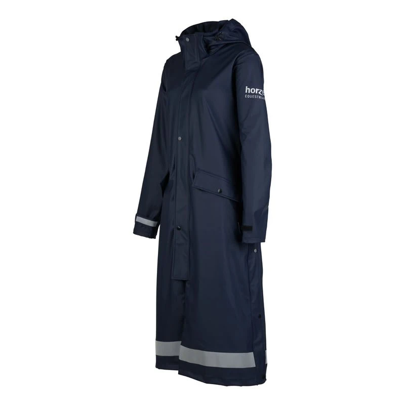 Horze Women's Hazel Long Raincoat - Dark Navy 1 Horze Women's Hazel Long Raincoat - Dark Navy