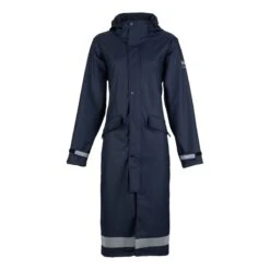 Horze Women's Hazel Long Raincoat - Dark Navy 5 Horze Women's Hazel Long Raincoat - Dark Navy -Horse Rider Wear 428288 800 800