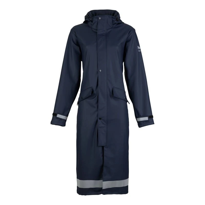 Horze Women's Hazel Long Raincoat - Dark Navy 3 Horze Women's Hazel Long Raincoat - Dark Navy - Image 3