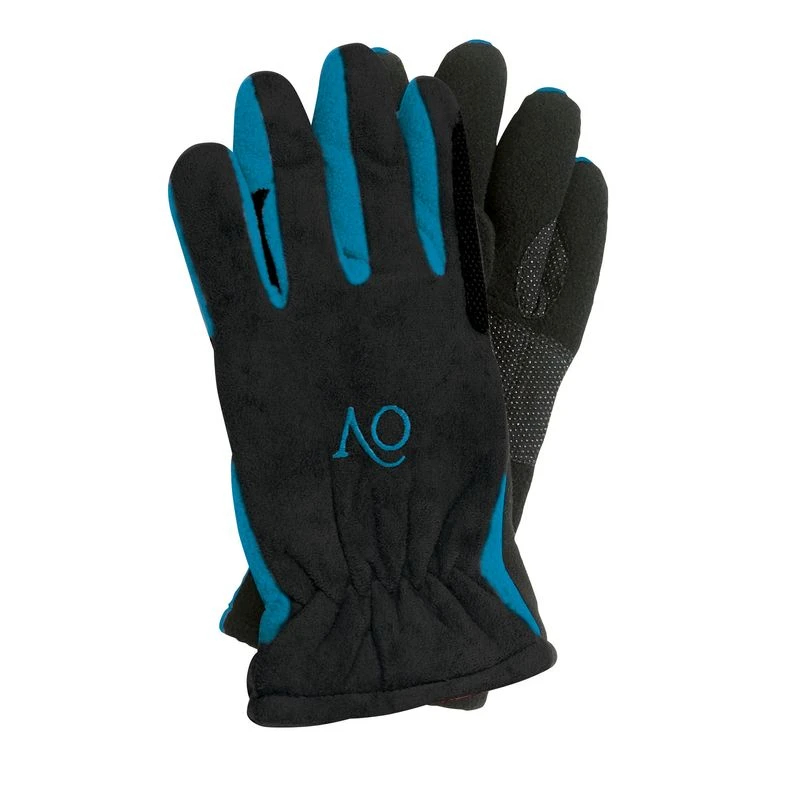 Ovation Kids' Polar Sued Fleece Glove - Black/Turquoise 1 Ovation Kids' Polar Sued Fleece Glove - Black/Turquoise