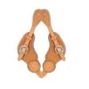 Western Rawhide Tooled Sun Spots Spur Straps - Golden Tan