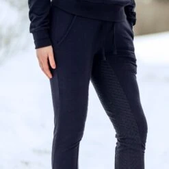 Horze Women's Elinor Cotton Stretch Riding Tights - Dark Navy -Horse Rider Wear 452086 800 800