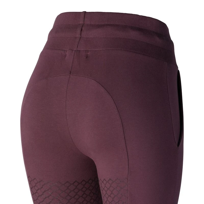Horze Women's Elinor Cotton Stretch Riding Tights - Eggplant Dark Purple 2 Horze Women's Elinor Cotton Stretch Riding Tights - Eggplant Dark Purple - Image 2