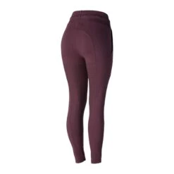 Horze Women's Elinor Cotton Stretch Riding Tights - Eggplant Dark Purple 10 Horze Women's Elinor Cotton Stretch Riding Tights - Eggplant Dark Purple -Horse Rider Wear 452567 800 800