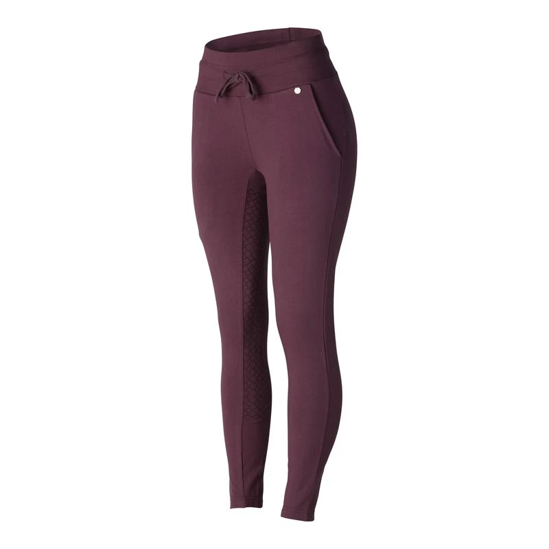 Horze Women's Elinor Cotton Stretch Riding Tights - Eggplant Dark Purple 6 Horze Women's Elinor Cotton Stretch Riding Tights - Eggplant Dark Purple - Image 6