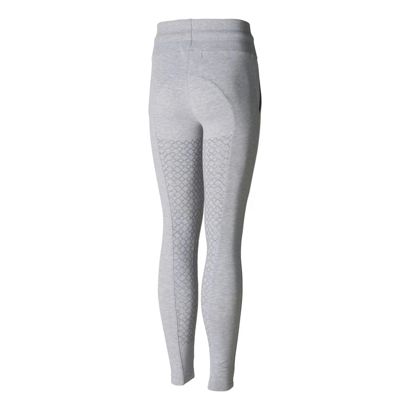 Horze Kids' Elinor Cotton Stretch Riding Tights - Ash Gray 3 Horze Kids' Elinor Cotton Stretch Riding Tights - Ash Gray - Image 3