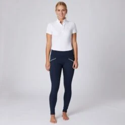 Horze Women's Enora Winter Full Seat Tights W/Shiny Zippers - Dark Blue 9 Horze Women's Enora Winter Full Seat Tights W/Shiny Zippers - Dark Blue -Horse Rider Wear 475930 800 800