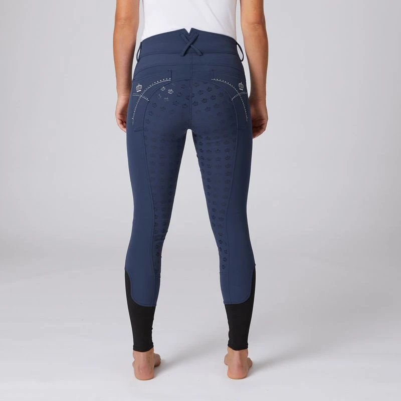 Horze Women's Queenie Silicone Full Seat Riding Breeches W/Crystals - Imperial Dark Blue 3 Horze Women's Queenie Silicone Full Seat Riding Breeches W/Crystals - Imperial Dark Blue - Image 3