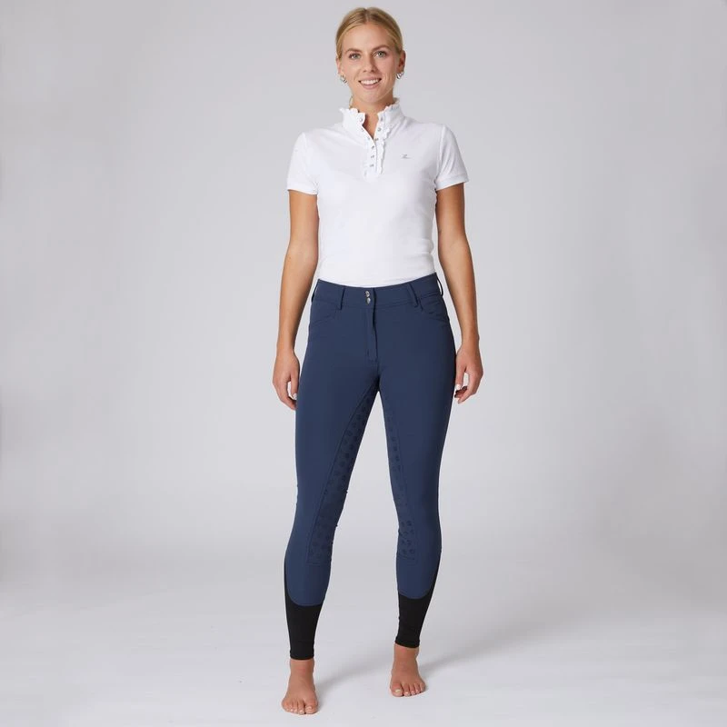Horze Women's Queenie Silicone Full Seat Riding Breeches W/Crystals - Imperial Dark Blue 4 Horze Women's Queenie Silicone Full Seat Riding Breeches W/Crystals - Imperial Dark Blue - Image 4