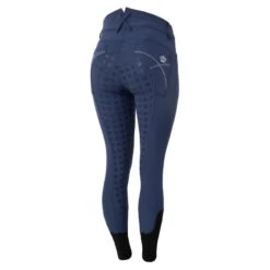 Horze Women's Queenie Silicone Full Seat Riding Breeches W/Crystals - Imperial Dark Blue 10 Horze Women's Queenie Silicone Full Seat Riding Breeches W/Crystals - Imperial Dark Blue -Horse Rider Wear 476944 800 800