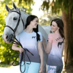 Irideon Women's Dip Dye Equestrian Swing Tee - Radiant Peach -Horse Rider Wear 481948 800 800
