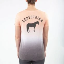 Irideon Women's Dip Dye Equestrian Swing Tee - Radiant Peach -Horse Rider Wear 481949 800 800