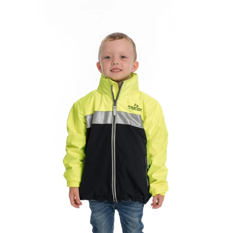 Horseware Kids' Corrib Neon Jacket - Flourescent Yellow 2 Horseware Kids' Corrib Neon Jacket - Flourescent Yellow - Image 2