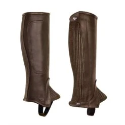 Perri's Kids' Professional Calfskin Zipper Half Chaps - Brown