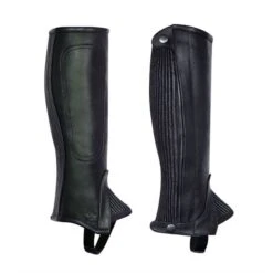 Perri's Professional Calfskin Zipper Half Chaps - Black