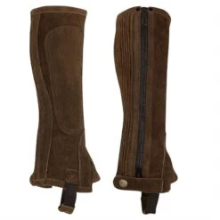 Perri's Suede Zipper Half Chaps - Brown