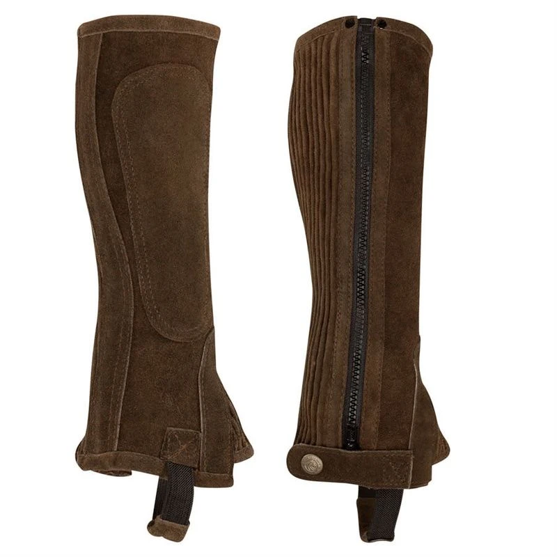 Perri's Suede Zipper Half Chaps - Brown 1 Perri's Suede Zipper Half Chaps - Brown