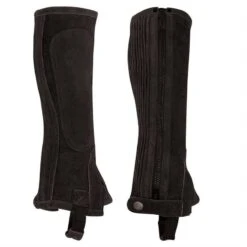 Perri's Suede Zipper Half Chaps - Black