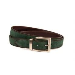 Perri's 2-in-1 Leather Suede Reversible Belt - Havana/Hunter Green