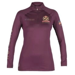 Shires Aubrion Women's Team Long Sleeve Base Layer - Burgundy