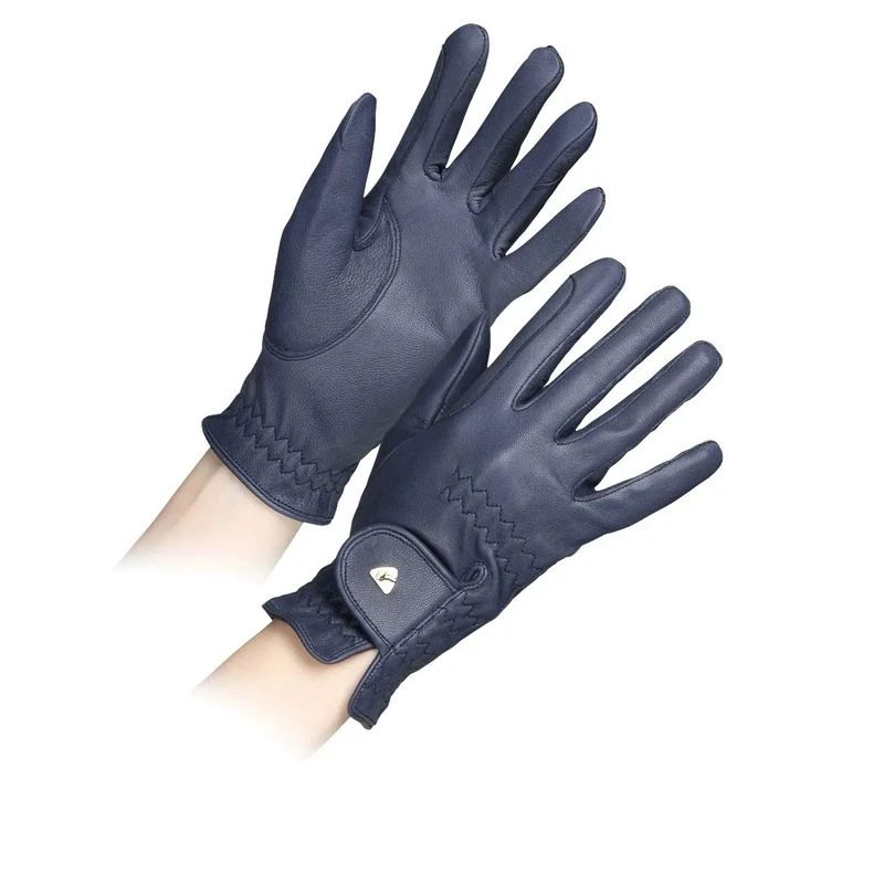Shires Aubrion Kids' Leather Riding Gloves - Navy 1 Shires Aubrion Kids' Leather Riding Gloves - Navy