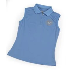 Shires Aubrion Kids' Harrow Sleeveless Polo Shirt - Sky Blue