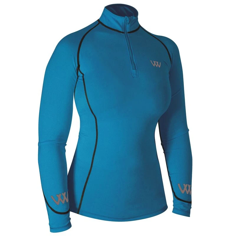 Woof Wear Women's Performance Quarter Zip Riding Shirt - Ocean 1 Woof Wear Women's Performance Quarter Zip Riding Shirt - Ocean