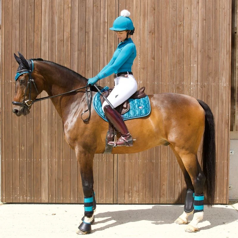 Woof Wear Women's Performance Quarter Zip Riding Shirt - Ocean 2 Woof Wear Women's Performance Quarter Zip Riding Shirt - Ocean - Image 2