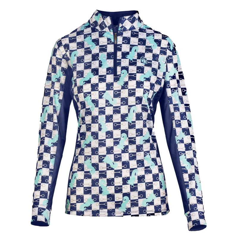 Romfh Women's Chill Factor Printed Long Sleeve Sun Shirt - Aqua Knights/Aegean Blue 2 Romfh Women's Chill Factor Printed Long Sleeve Sun Shirt - Aqua Knights/Aegean Blue - Image 2