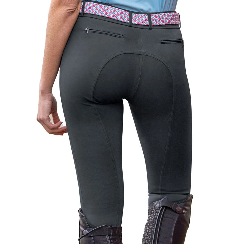 Ovation Women's Signature Knee Patch Breeches - Grey 2 Ovation Women's Signature Knee Patch Breeches - Grey - Image 2