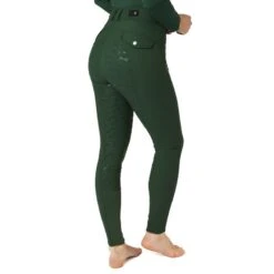 Horze Women's Andrea Slimming Full Seat Breeches - Mountain View Green -Horse Rider Wear 530333 800 800