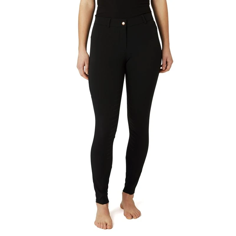 Horze Women's Anna Summer Full Seat Breeches W/Phone Pocket - Black 4 Horze Women's Anna Summer Full Seat Breeches W/Phone Pocket - Black - Image 4