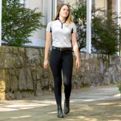 Horze Women's Anna Summer Full Seat Breeches W/Phone Pocket - Black 9 Horze Women's Anna Summer Full Seat Breeches W/Phone Pocket - Black -Horse Rider Wear 530375 800 800