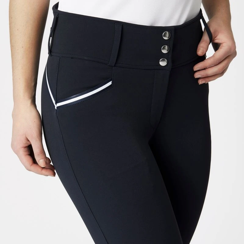 Horze Women's Della Knee Patch Breeches - Dark Navy 2 Horze Women's Della Knee Patch Breeches - Dark Navy - Image 2