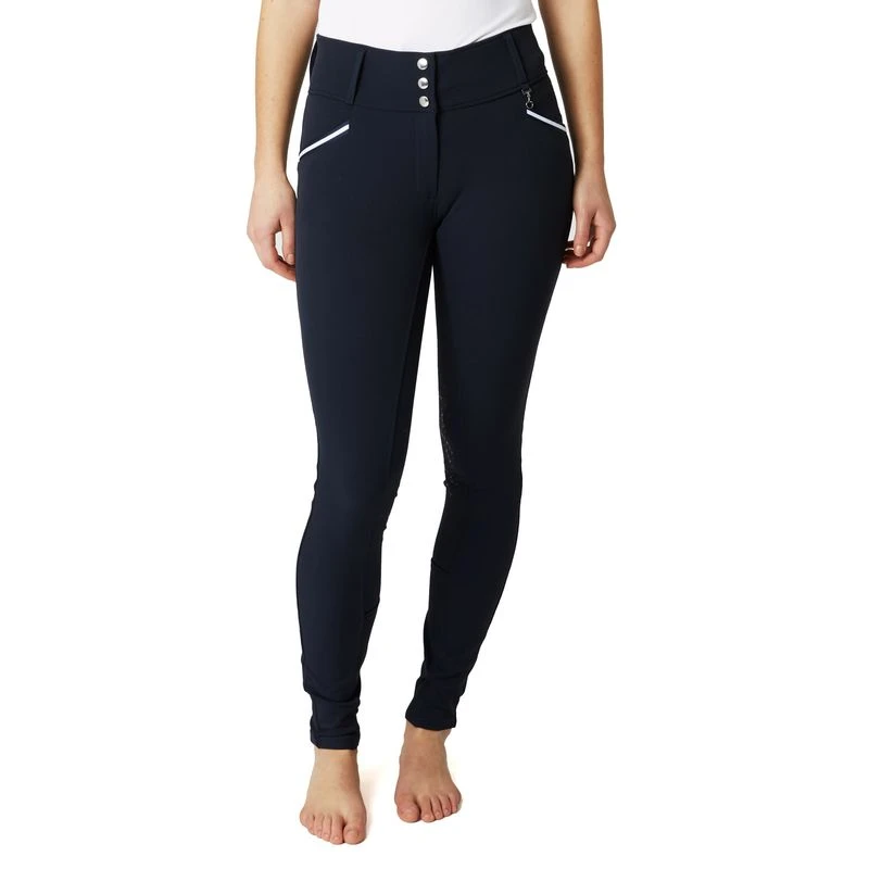 Horze Women's Della Knee Patch Breeches - Dark Navy 4 Horze Women's Della Knee Patch Breeches - Dark Navy - Image 4